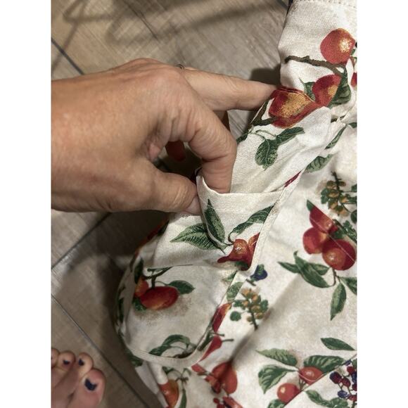 LONGABERGER MAGAZINE BASKET Liner FRUIT MEDLEY fabric NEW 2 handle with pockets - Picture 3 of 4